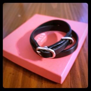 James Avery leather double wrap bracelet